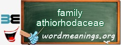 WordMeaning blackboard for family athiorhodaceae